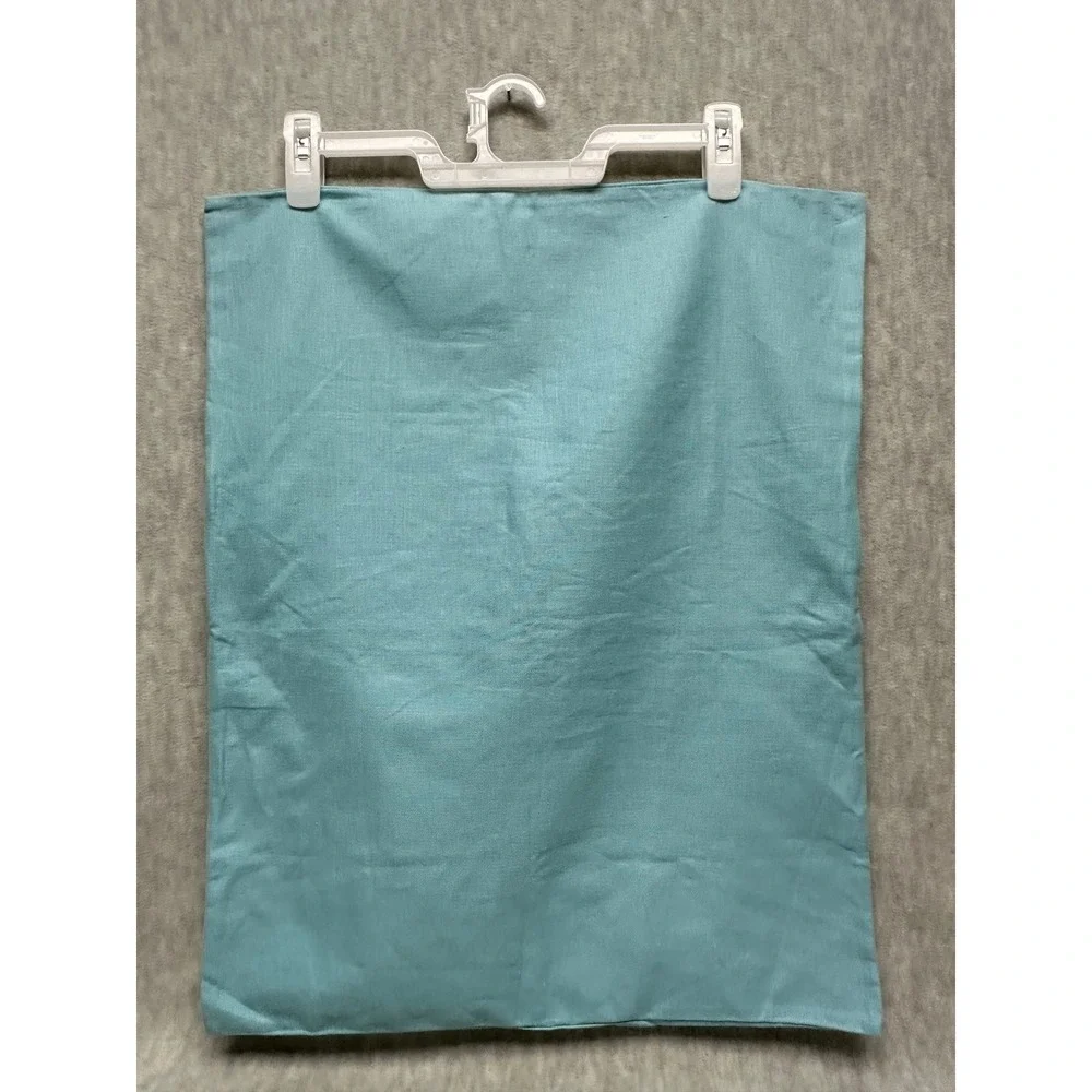West Elm Solid Teal Aqua‎ Woven Pillow Shams Envelope Closure Linen Cotton